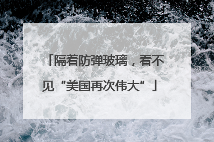 隔着防弹玻璃，看不见“美国再次伟大”
