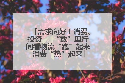 需求向好！消费、投资……“数”里行间看物流“跑”起来 消费“热”起来