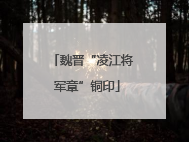 魏晋“凌江将军章”铜印