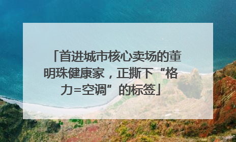 首进城市核心卖场的董明珠健康家，正撕下“格力=空调”的标签