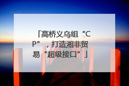 高桥义乌组“CP”，打造湘非贸易“超级接口”