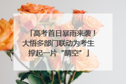 高考首日暴雨来袭！大悟多部门联动为考生撑起一片“晴空”
