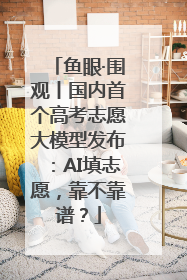 鱼眼·围观丨国内首个高考志愿大模型发布：AI填志愿，靠不靠谱？