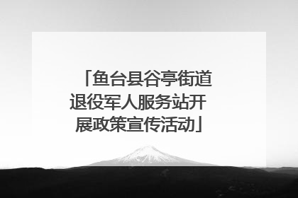 鱼台县谷亭街道退役军人服务站开展政策宣传活动