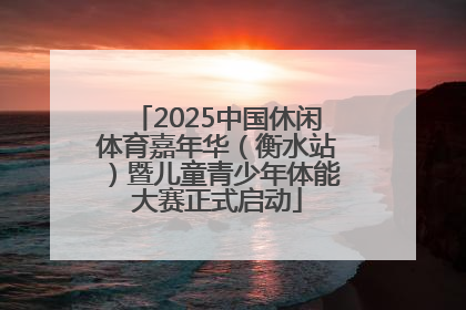 2025中国休闲体育嘉年华（衡水站）暨儿童青少年体能大赛正式启动