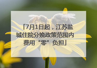 7月1日起，江苏盐城住院分娩政策范围内费用“零”负担