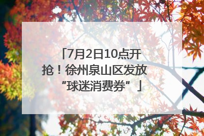 7月2日10点开抢！徐州泉山区发放“球迷消费券”