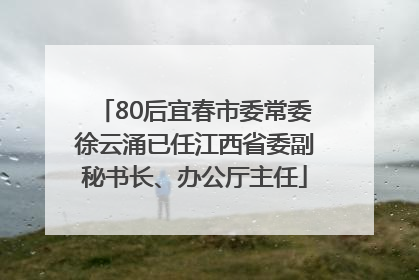 80后宜春市委常委徐云涌已任江西省委副秘书长、办公厅主任